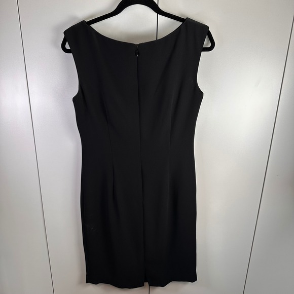 NWT VTG David Warren Womens Sz 8 Black Sheath Dress Y2K Mob Wife Glam Minimalist - Picture 2 of 11